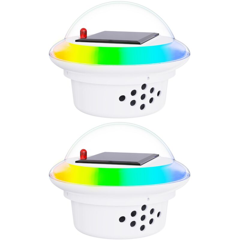 Éclairage solaire de piscine, lumière flottante, lampe de piscine rechargeable, 7 modes d'éclairage RVB pour fontaines, étangs, fêtes (2 pièces)