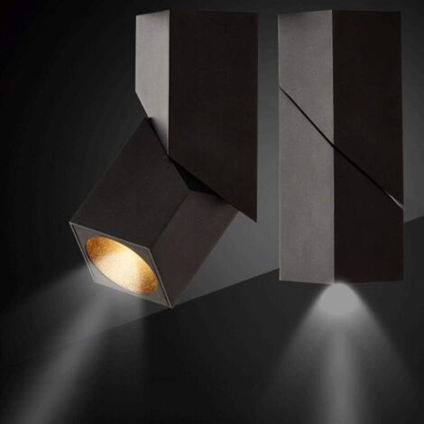 Éclairage sur rail moderne, plafonnier réglable, applique murale LED, spots d'intérieur, for salon, vêtements et cuisine (Color : Schwarz, Size : 12W)