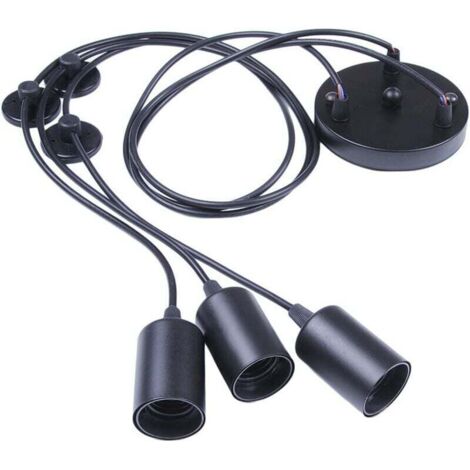 Éclairage Suspendu Edison 2Mètres Réglable Plafonnier Araignée Lumière Métal Fil Cage , XU,Pendentif Éclairage Lustre Moderne Industriel Lumière Lumineuse (Lampe LED NON INCLUS) (3 Bras) - KZQ