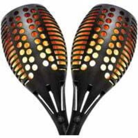 Éclairage torche solaires d'extérieur, jardin, Décoration de Jardin, lampe flamme solaire étanches à 96 LED avec de Effet Flamme, Étanche IP65 (2 pièces) - RWLampe solaire