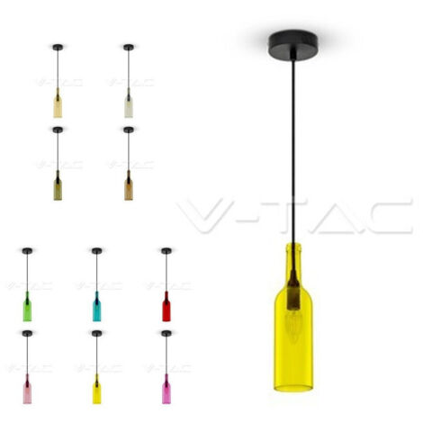 éclairage V-tac Led Chandelier Lampe Bouteille Pendante E14 Coloré Brun