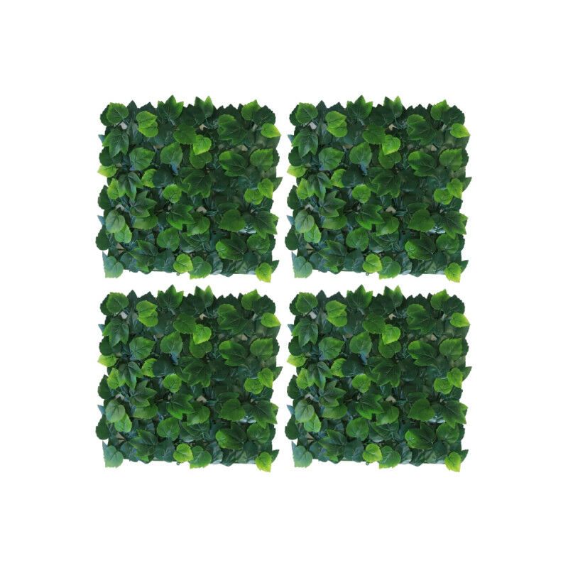 Jet7garden - Plaques carrées clipsables Lierre de Boston - 4 plaques - 50x50cm - Vert