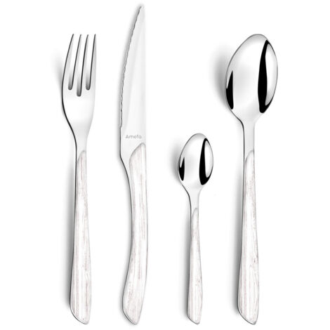Eclat Nature - Ménagère 16 pièces Bois blanc