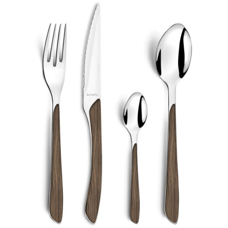 Eclat Nature - Ménagère 16 pièces Bois foncé