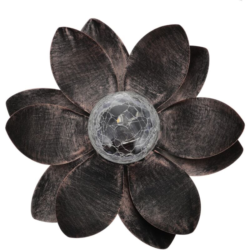 Clater La Lampe De Lotus Décoration En Verre Fleur Lumière Craquelé Globe Lampes Solaires Lumières Solaires Lumière