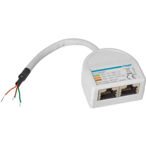 Eclateur de port 1 RJ45 vers 2 RJ45 pour Modbus agardio - HAGER HTG468H