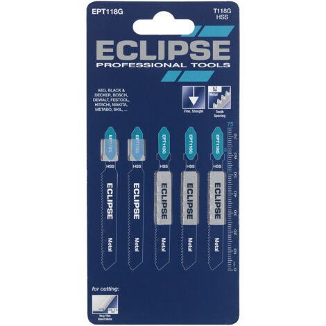 Eclipse Professional Tools EPT118G Confezione da 5 lame da seghetto a taglio fine da 32 TPI per metallo