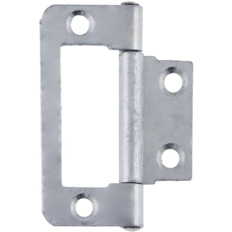 Steel Radius Corner Flush Hinge - 50mm (Bright Zinc) (2 Pack) - Eclipse