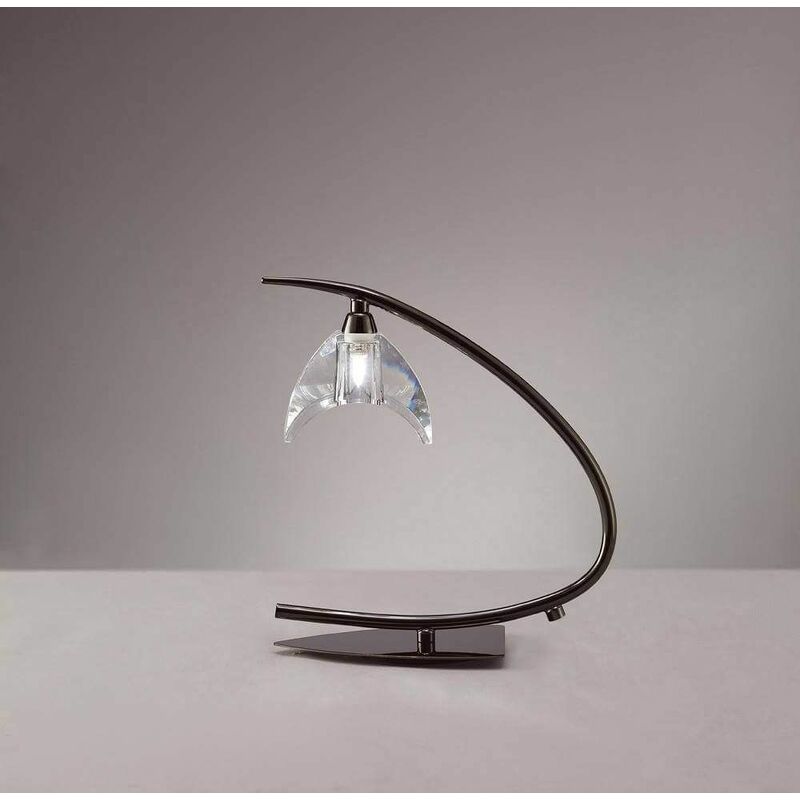 09diyas - Eclipse Table Lamp 1 Bulb G9 Small, black chrome