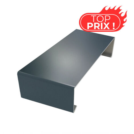 Aluhome – Éclisse ECO50 de couvertine pour acrotère toit-terrasse – Aluminium gris anthracite RAL 7016 – Épaisseur 0,8 mm – Largeur 283 mm