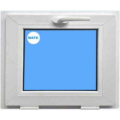 Eco-Blu – Fenêtre PVC 400 mm x 500 mm – À soufflet abattant – Verre dépoli double vitrage – Isolation thermique et acoustique optimale