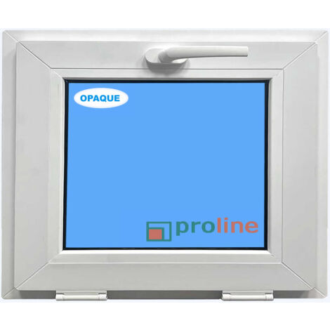 Eco-Blu – Fenêtre PVC 500 mm x 600 mm blanche – À soufflet abattant – Verre dépoli – Isolation thermique et acoustique optimale