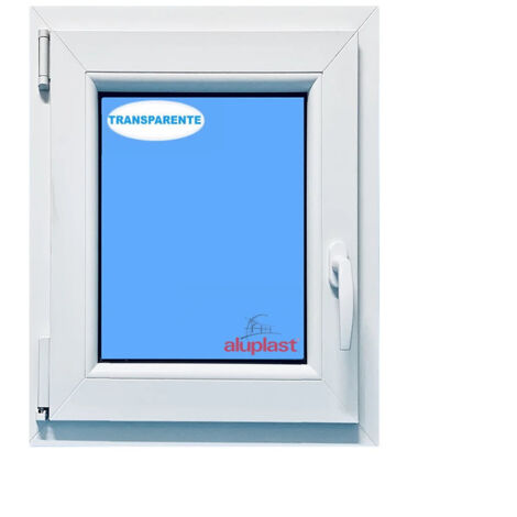 Eco-Blu – Fenêtre PVC 600x900mm blanche oscillo-battante gauche – Double vitrage SGG CLIMALIT PLUS – Isolation thermique A+ – Kit d'installation inclus