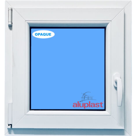 Eco-Blu – Fenêtre PVC H600 mm x L500 mm – Oscillo-battante tirant gauche – Verre dépoli – Isolation thermique A+++ – Double vitrage SGG CLIMALIT PLUS