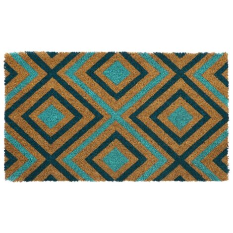 JVL Eco-Friendly Latex Backed Coir Doormat, 40x70cm, Rhombus