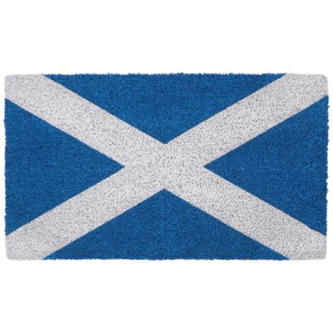 Eco-Friendly Latex Backed Coir Doormat, 40x70cm, Scottish Flag