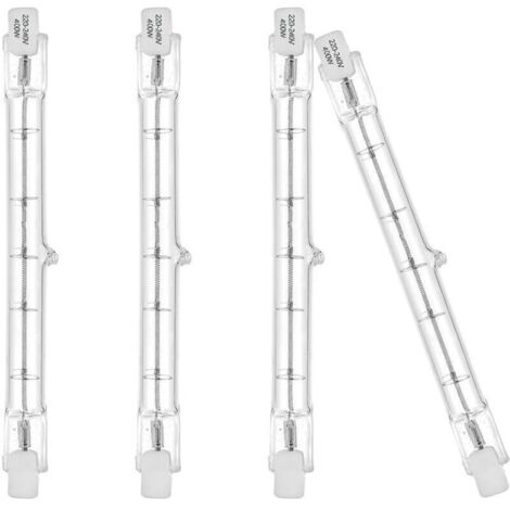 Eco-Halogenlampen R7S 118 mm 400 W 230 V 3100 lm warmweiß 2700 K Typ J Lampe für Arbeits-, Sicherheits-, Landschaftsbeleuchtung, Straßenbeleuchtung (4er-Pack) [Energieklasse C]