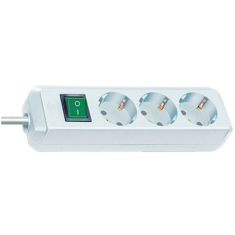 Ciabatta Elettrica Premium Alu Tomas 8 Prese - 3 Metri Cavo Con Interruttori E Gancetto