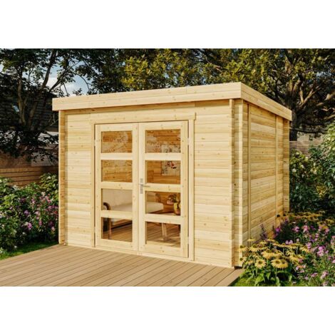 ECO Set - Abri de jardin Paloma Sol Naturel , 28 mm Épaisseur paroi 298 x cm
