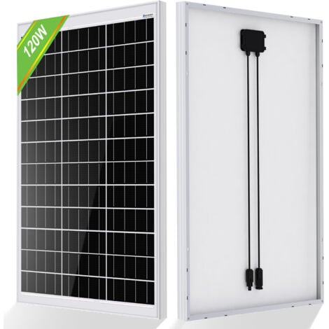 ECO-WORTHY 120 W 12V Solarmodul mono Solarpanel Photovoltaik Solarzelle zum Aufladen von 12V Batterie, für Boote, Wohnmobile, Vans, Anhänger,Haushalt