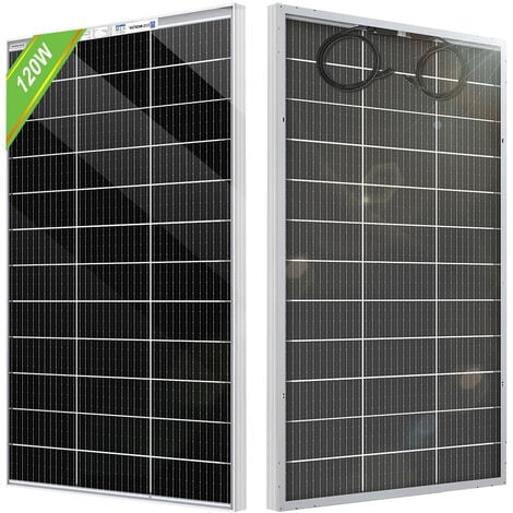 ECO-WORTHY 120W 12V Mono Bifacial Solar Panel High Efficiency for Home RV Caravan Marine Trailer Camper Van Off grid