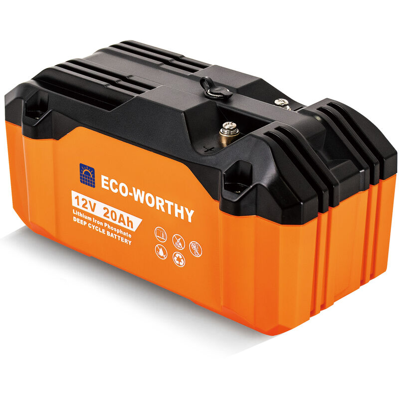 20Ah 12V Lithium Battery LiFePO4 Rechargeable battery Lithium Iron Phosphate with 3000+ Deep Cycles and bms Protection - Eco-worthy