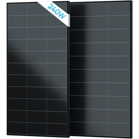 ECO-WORTHY 240W 12V Solarpanel, 25% Hocheffizienz mit Full Black Design Solarmodul mit Null Gitterlinien auf der Vorderseite, Geeignet für Wohnmobil, Balkonkraftwerk, Gärten und Powerstation(2 x 120W)