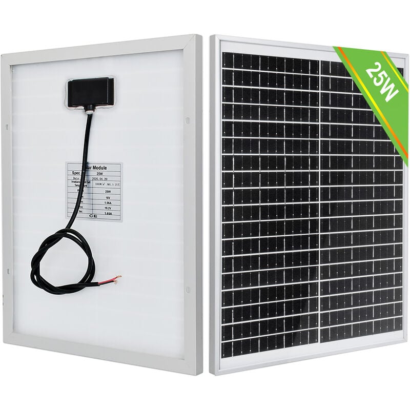 25W 12V Mono Panneaux Solaires pv pour Voiture rv Accueil Batterie Charge - Eco-worthy