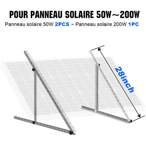 ECO-WORTHY 28" (71cm) Supports de panneaux solaires avec inclinaison d’angle réglable pour bateaux, véhicules récréatifs, toits, planchers, systèmes de panneaux solaires hors réseau (28 pouces de long