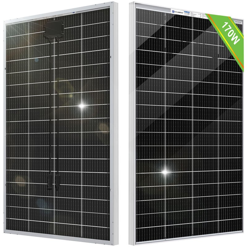 Bifacial Solar Panel 170W 12 Volt Monocrystalline High-Efficiency pv Module Power Charger,for Sunsheds, Canopies, RVs, Farms,Rooftop and Off-Grid