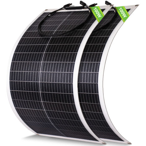 ECO-WORTHY Flexibel Solarpanel 200 W 18V, ETFE-Material, 18BB-Monokristalline Zelle, 25 % hoher Wirkungsgrad, für Balkon, Wohnmobil, Boot, Dach, Camping, Zuhause, Yacht, unebene Oberflächen