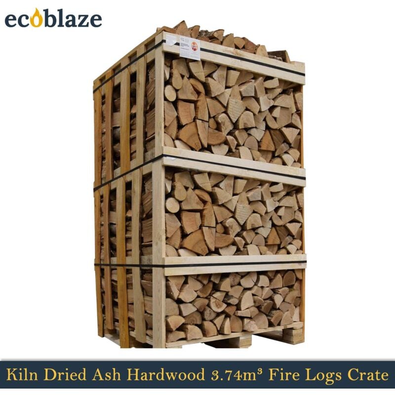 Ash Kiln Dried 3.74m³ Crate Firewood Logs for Wood Burner & Pizza Oven - Ecoblaze