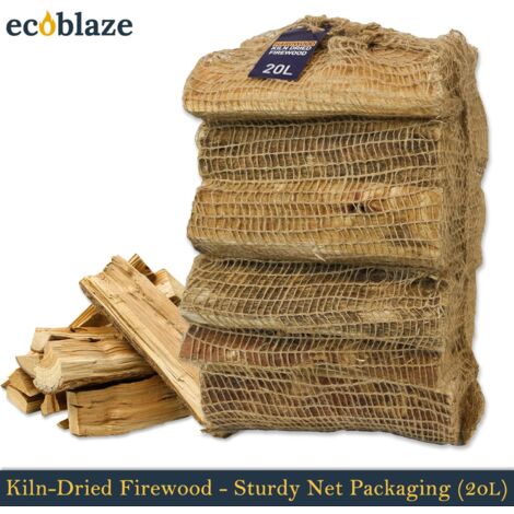 Ecoblaze Kiln-Dried Firewood Logs 20L, Eco Fuel Ready to Burn for Wood Burners