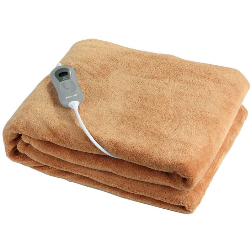 

Manta Térmica eléctrica ECODE 180 x 130 cm. Mando con 3 niveles de calor, apagado automático 180 minutos, castaño claro