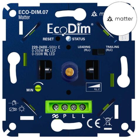 EcoDim.07 Variateur LED Matter Appuyer/Tourner 0-250W (RLC)
