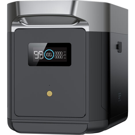 ECOFLOW Batteria aggiuntiva per centrale elettrica portatile DELTA 2 Max, Capacità 2048Wh, Batteria LifePO4 per energia di riserva domestica, risparmio energetico, esterni, camper, campeggio