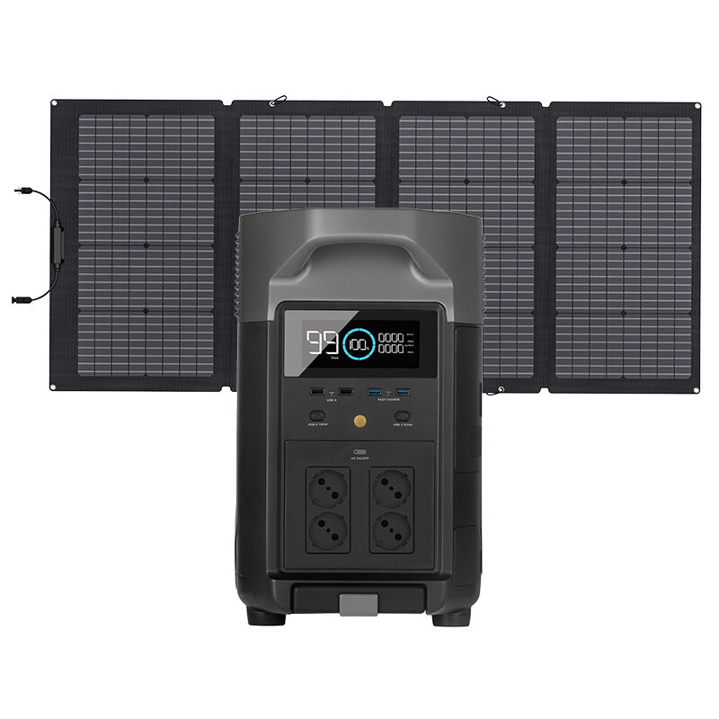Ecoflow - Générateur solaire delta Pro 3.6KWh/3600W avec panneau solaire sur balcon de 400W, centrale électrique portable pour la maison, le camping