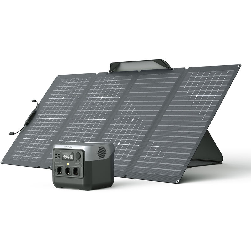 Ecoflow - Générateur solaire river 2 Pro avec panneau solaire 220 w, batterie LiFePO4 768 Wh, 3 prises (ca) 300 w (max. de 1 600 w), station