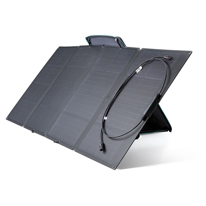 Panneau Solaire Portable 160W pour Centrale Électrique, Chargeur Solaire Pliable Pouvant être Chaîné avec Support Réglable, Indice d'Étanchéité IP67,