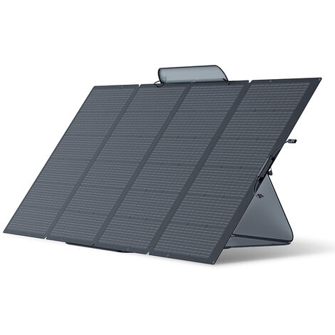 ECOFLOW Panneau Solaire Portable de 400W, Pliable et Durable, Accompagné d'Une Mallette de Support Réglable et d'Un Indice d'Étanchéité IP68 pour Vos Aventures en Plein Air