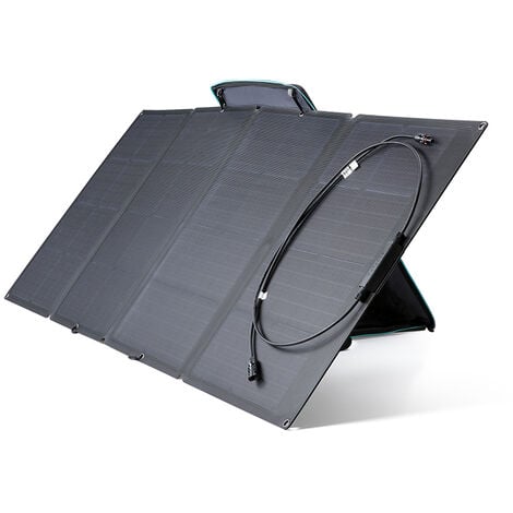 ECOFLOW Pannello Solare Portatile 160W per Centrale Elettrica, Sistema di Ricarica Solare Pieghevole, Concatenabile, con Cavalletto Regolabile, Impermeabilità IP67, per Uso all'Aperto, Campeggio