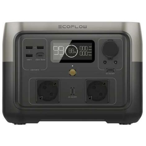 EcoFlow RIVER 2 Max stazione elettrica portatile nera e grigia