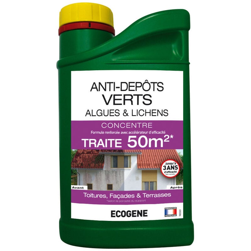 Anti depots verts algues et lichens pour 50 M2 1L