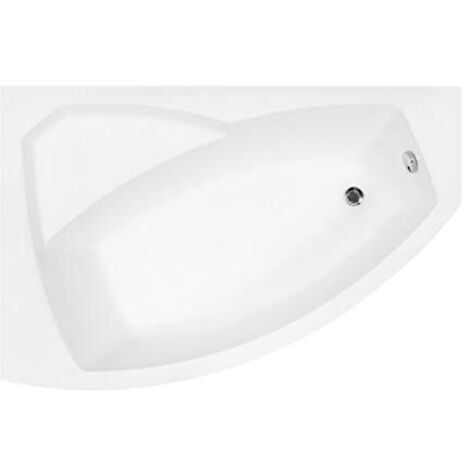 ECOLAM Baignoire d'angle Frida Polimat 140x80 cm gauche + tablier  pieds siphon + silicone  set complet