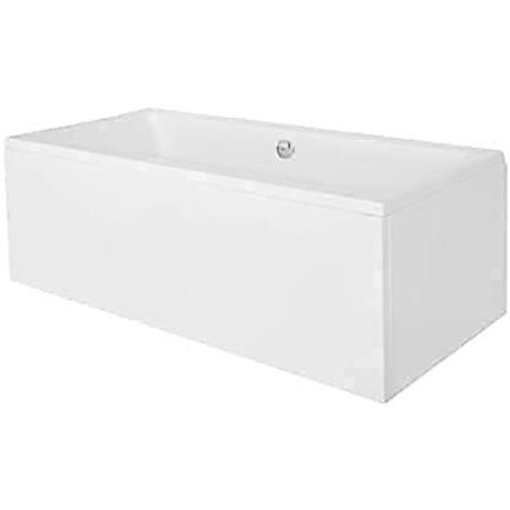 ECOLAM Baignoire rectangle acrylique blanc Quadro 190x90 cm, tablier acrylique, pieds, siphon, silicone, Raccord de drainage automatique Alcaplast