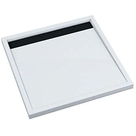 ECOLAM Receveur de Douche carré Ajax 90x90 cm Blanc avec Habillage Noir. Black&White, Profondeur 1,5 cm, Hauteur 4,5 cm, Siphon et Silicone