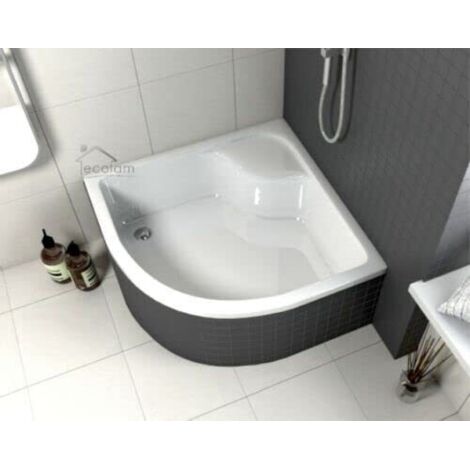 ECOLAM Receveur de douche profond Doris 80x80 cm hauteur: 41 cm, profondeur: 28 cm  pieds et siphon Click Clack incl  Receveur de douche blanc