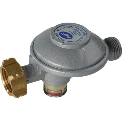 Ecolands – Détendeur gaz butane 1,3 kg/h – Pression 28 mbar – Indicateur de niveau de gaz – Sécurité intégrée et limiteur de débit