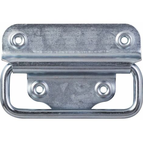 Ecolands – Poignée de malle zingué blanc – Hauteur 100 mm – Largeur 70 mm – Pour bois dur et teck – Finition esthétique et fonctionnelle