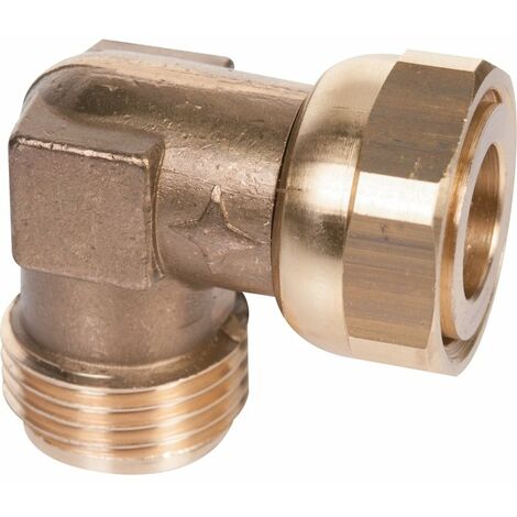 Ecolands – Raccord coudé 90° à visser – Spécial gaz naturel – Mâle/femelle – Filetage 1/2'' en cuivre – Pour installations gaz durables